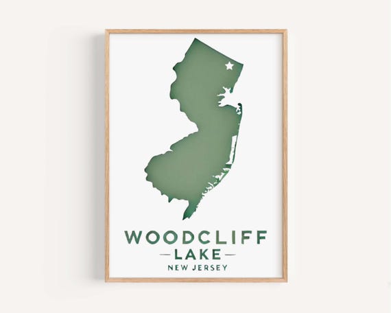 Woodcliff Lake Print New Jersey Wall Art Travel Decor Gift Housewarming College Room Decoration