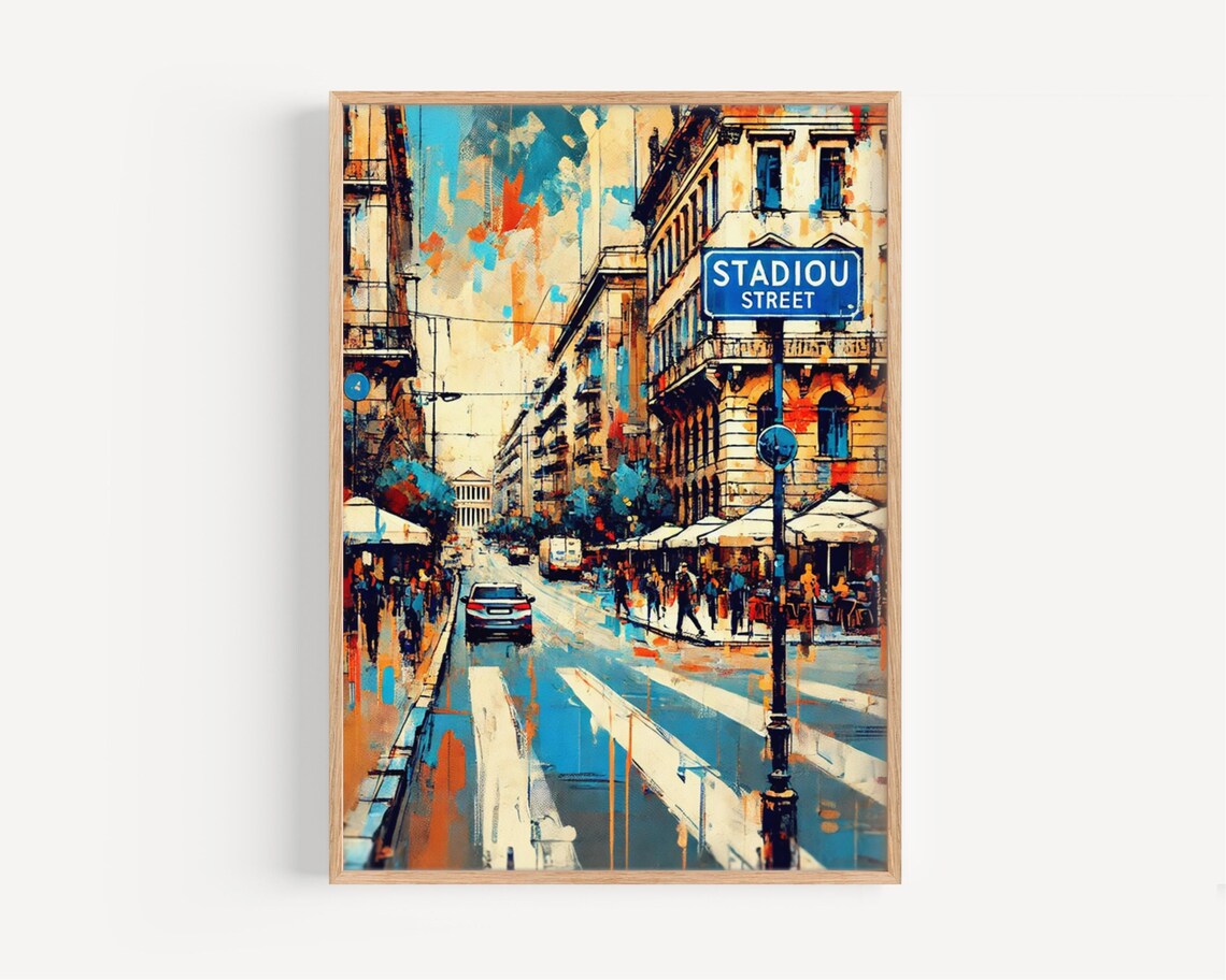 Stadiou Street Athens Greece Travel Poster