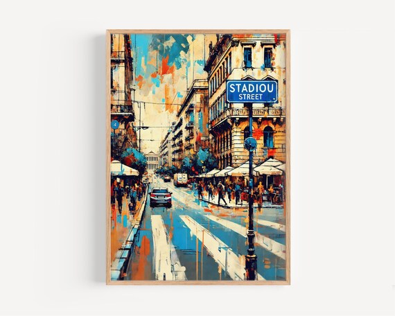 Stadiou Street Athens Greece Travel Poster