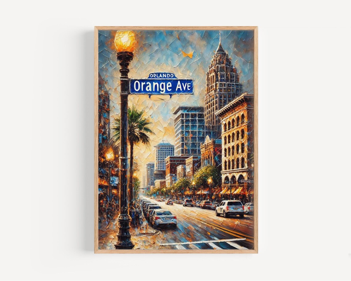 Orange Avenue Orlando Florida Travel Poster