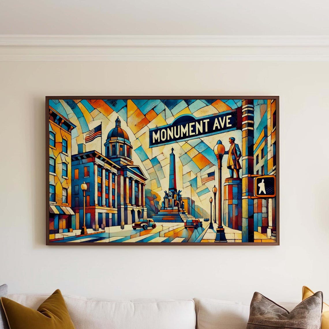 Monument Avenue Richmond Virginia Mosaic Cityscape Art Poster