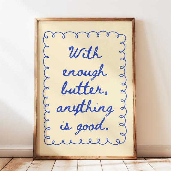 Butter Art Print, Trendy Kitchen Decor