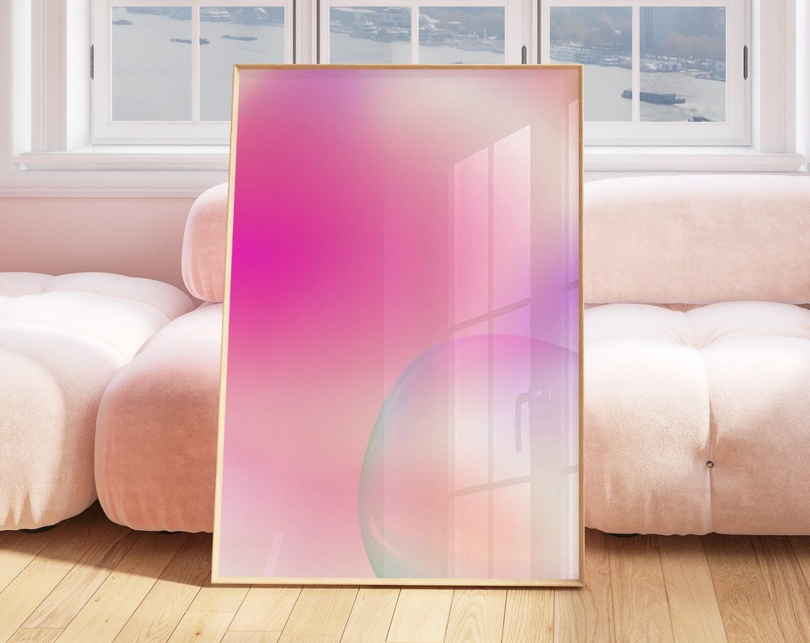 Pink Aura Gradient Blur Abstract Pastel Glow Wall Decor Poster