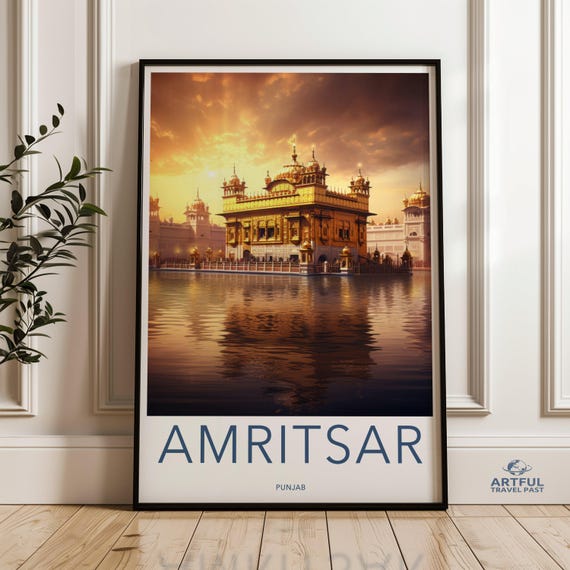 Amritsar Wall Art Golden Temple Poster Historical Print Punjab Scenic Decor Cultural Landmark Travel Photography