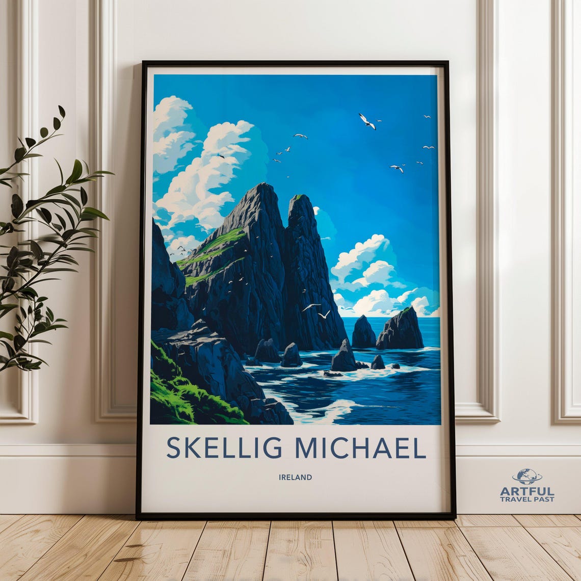 Skellig Michael Ireland Rocky Island Seabird Ocean Travel Art Poster