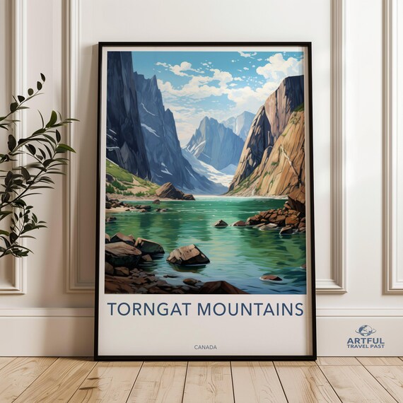 Torngat Mountains Canada Turquoise Fjord Granite Peaks Travel Poster