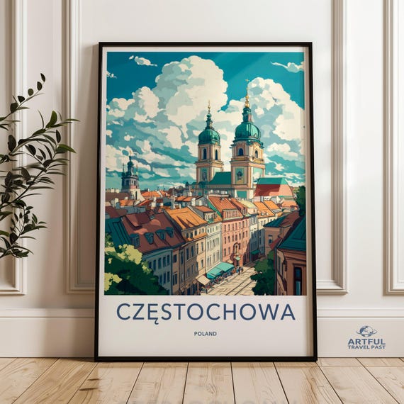 Czstochowa Poland Cityscape Wall Art Beautiful Print Travel Poster Polish Architecture Home Decor