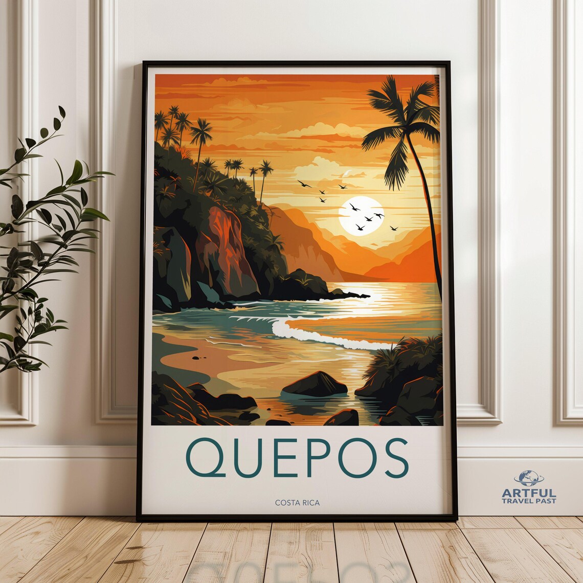 Quepos Costa Rica Sunset Coastal Landscape Print