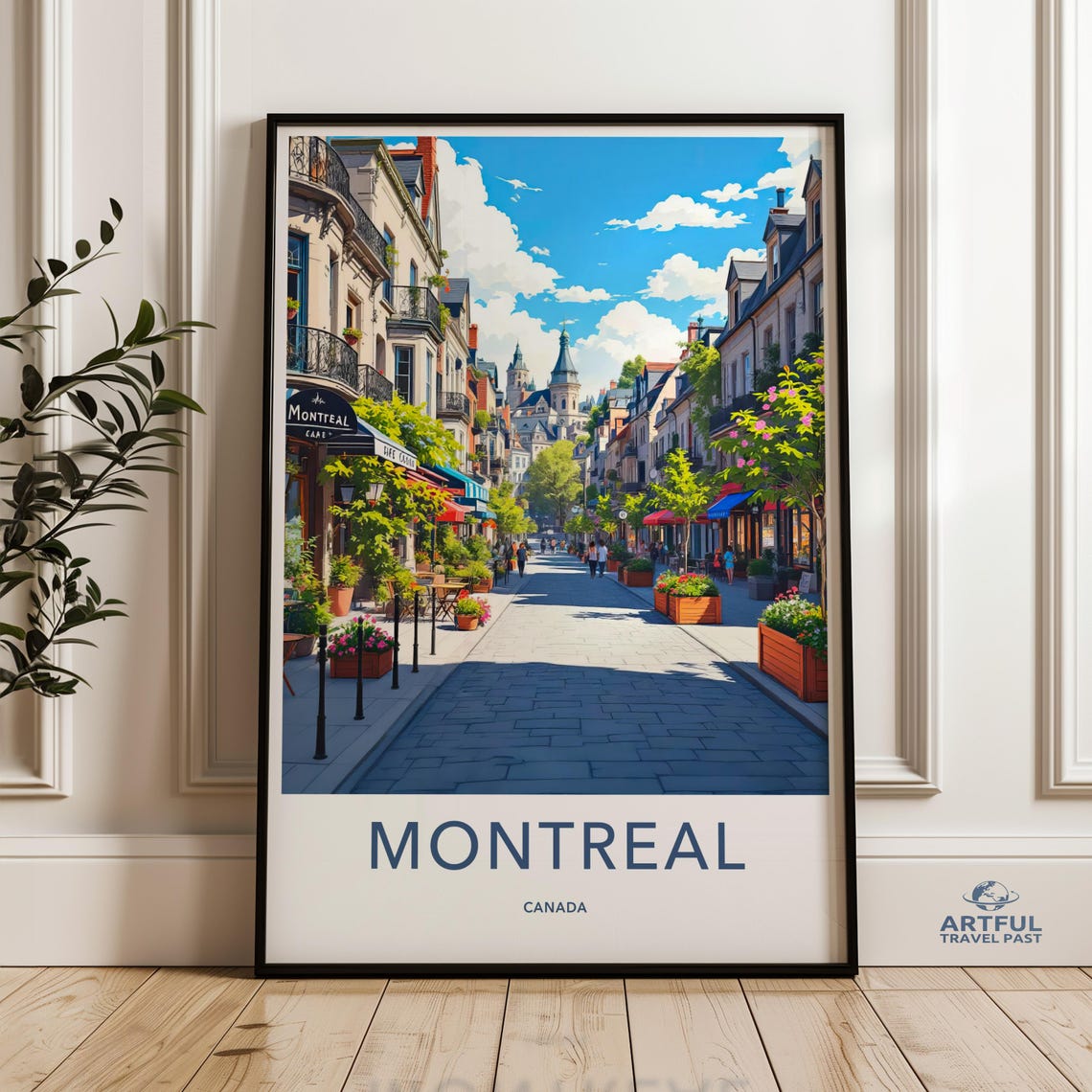 Montreal Canada Wall Art Travel Poster Print Cityscape Vintage Decor