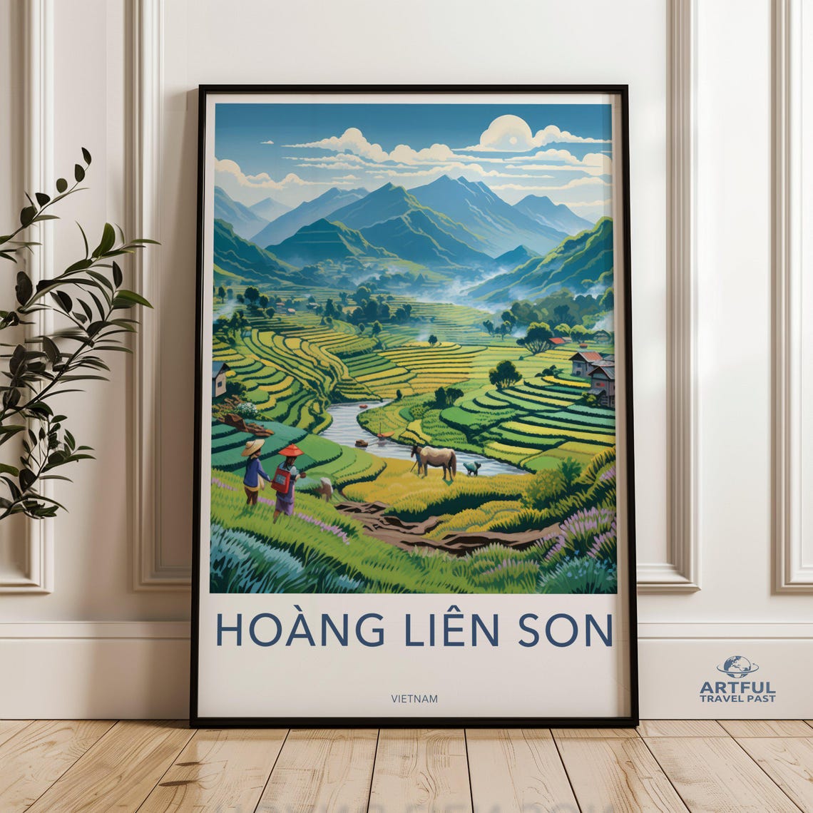 Hoang Lien Son Vietnam Rice Terraces Mountain Village Travel Poster