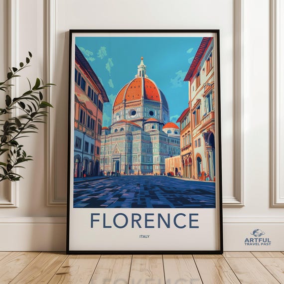 Florence Cathedral Wall Art Duomo Di Firenze Print Italy Travel Poster Historic Europe Decor Cityscape Artwork
