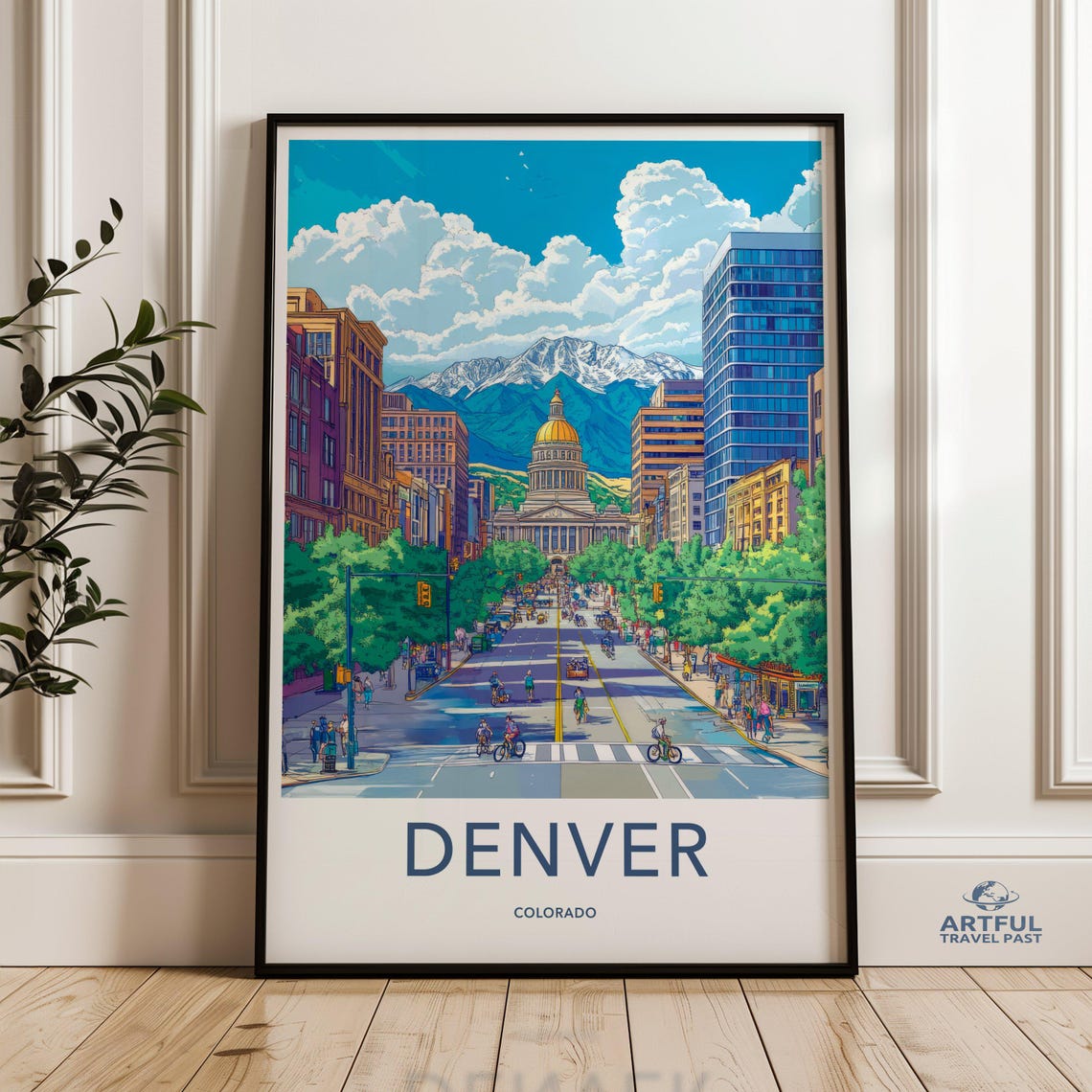 Denver Colorado Golden Dome Capitol Rockies Poster City Street