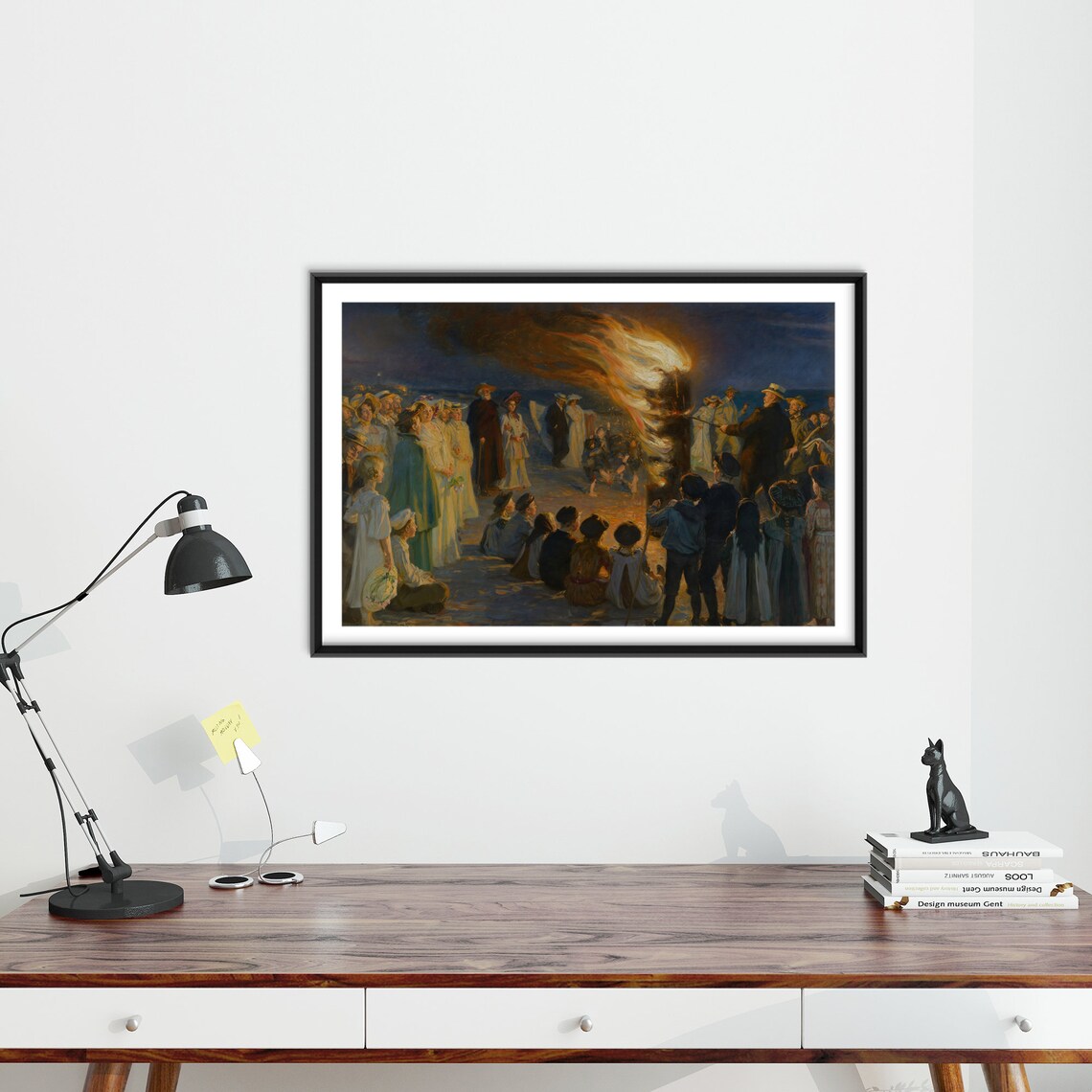 Kroyer Midsummer Bonfire on Skagen Beach, Art Print - Image 3