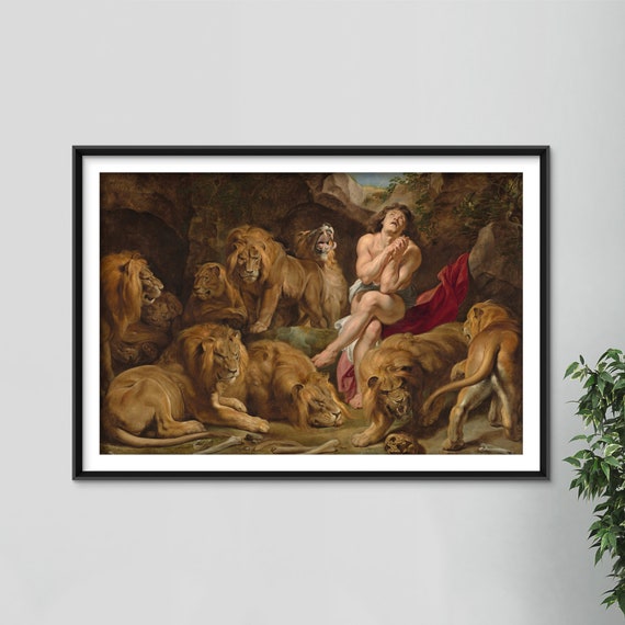 Peter Paul Rubens Daniel In The Lions Den 1615 Art Print Painting Poster Gift Photo Wall Home Decor Daniel 61 28 Jungle Animal