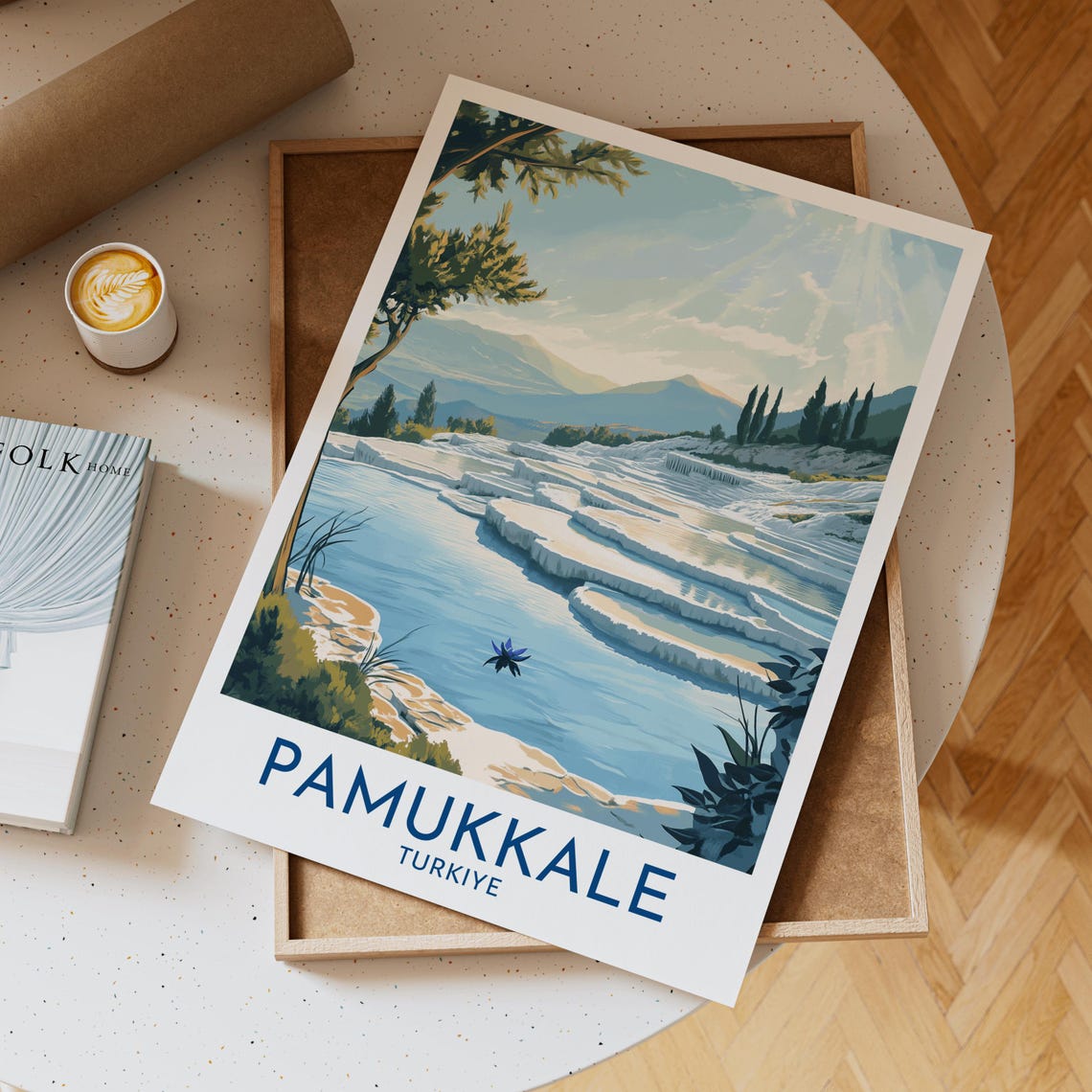 Pamukkale Turkiye White Travertine Terraces Thermal Pools Poster