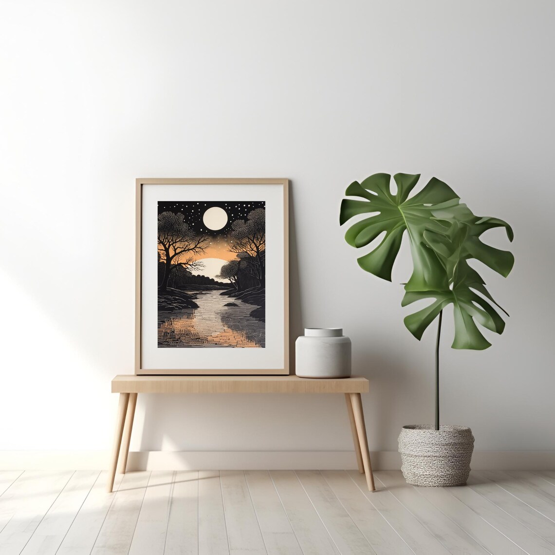 Japanese Woodblock Printing Dawn By The River Poster - Image 2
