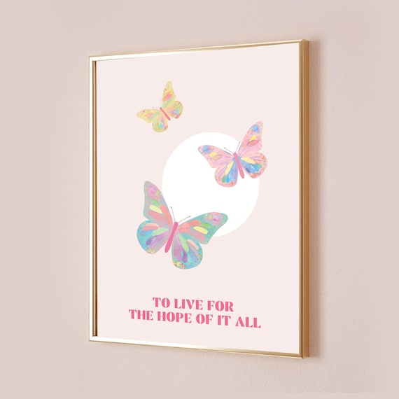 To Live For The Hope Of It All Taylor Poster Lyric Print Inspired Quote Office Decor Baby Nursery Wall Art Pink August