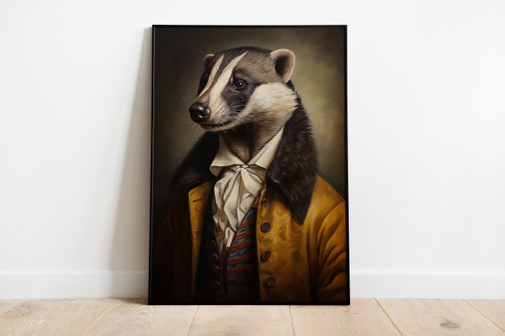 Renaissance Badger Portrait Art Print