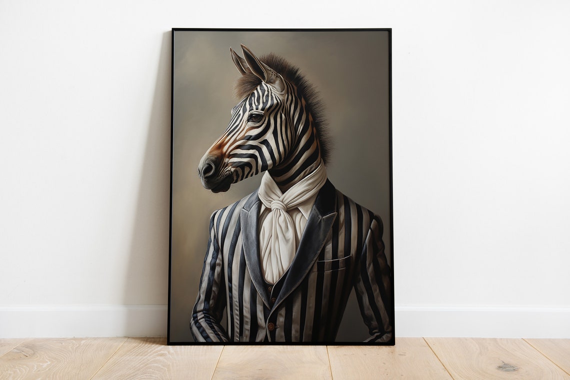 Renaissance Zebra Portrait Art Print