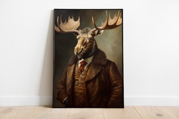 Renaissance Moose Portrait Art Print