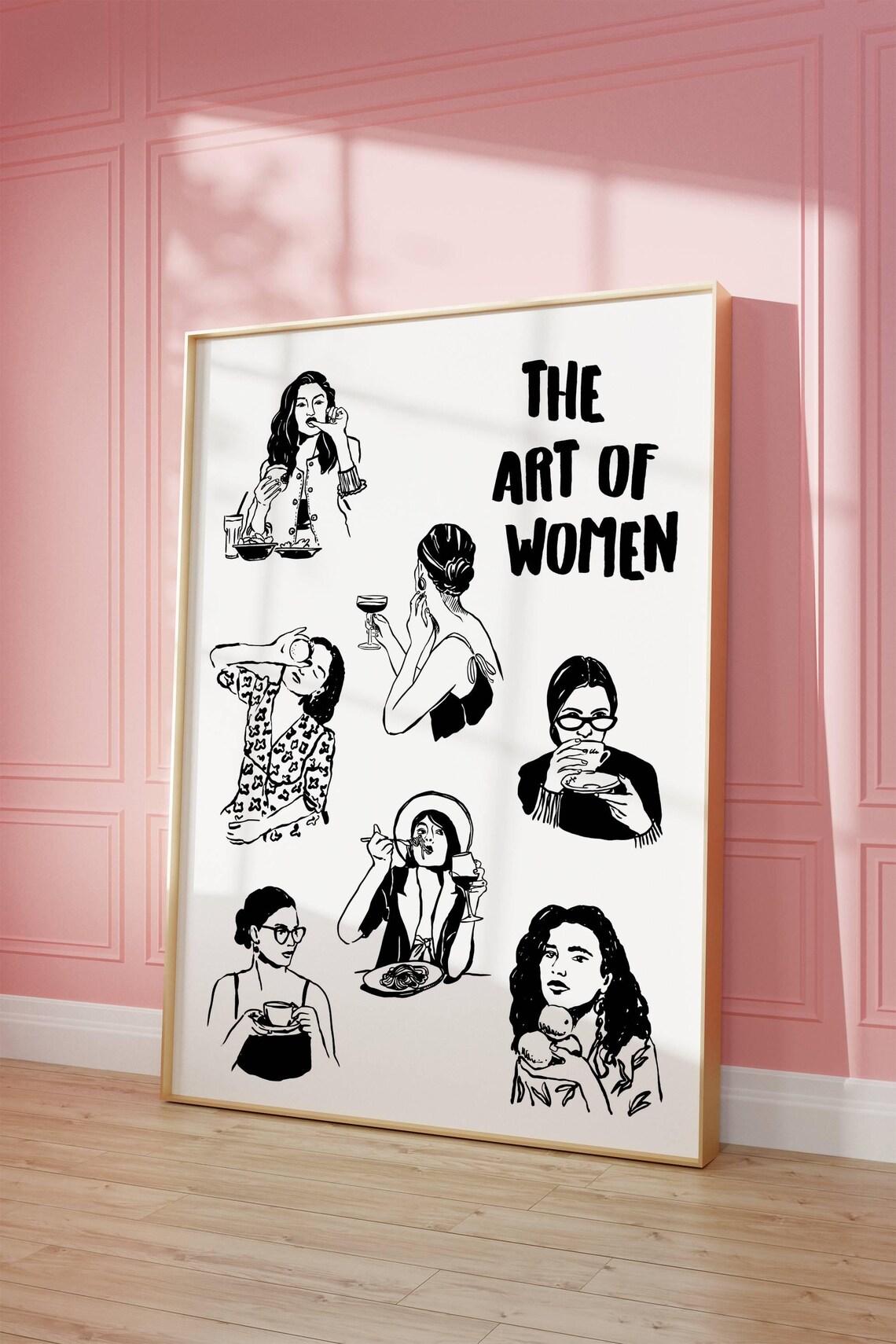 The Art of Women Black Line Illustration Feminist Home Decor Poster