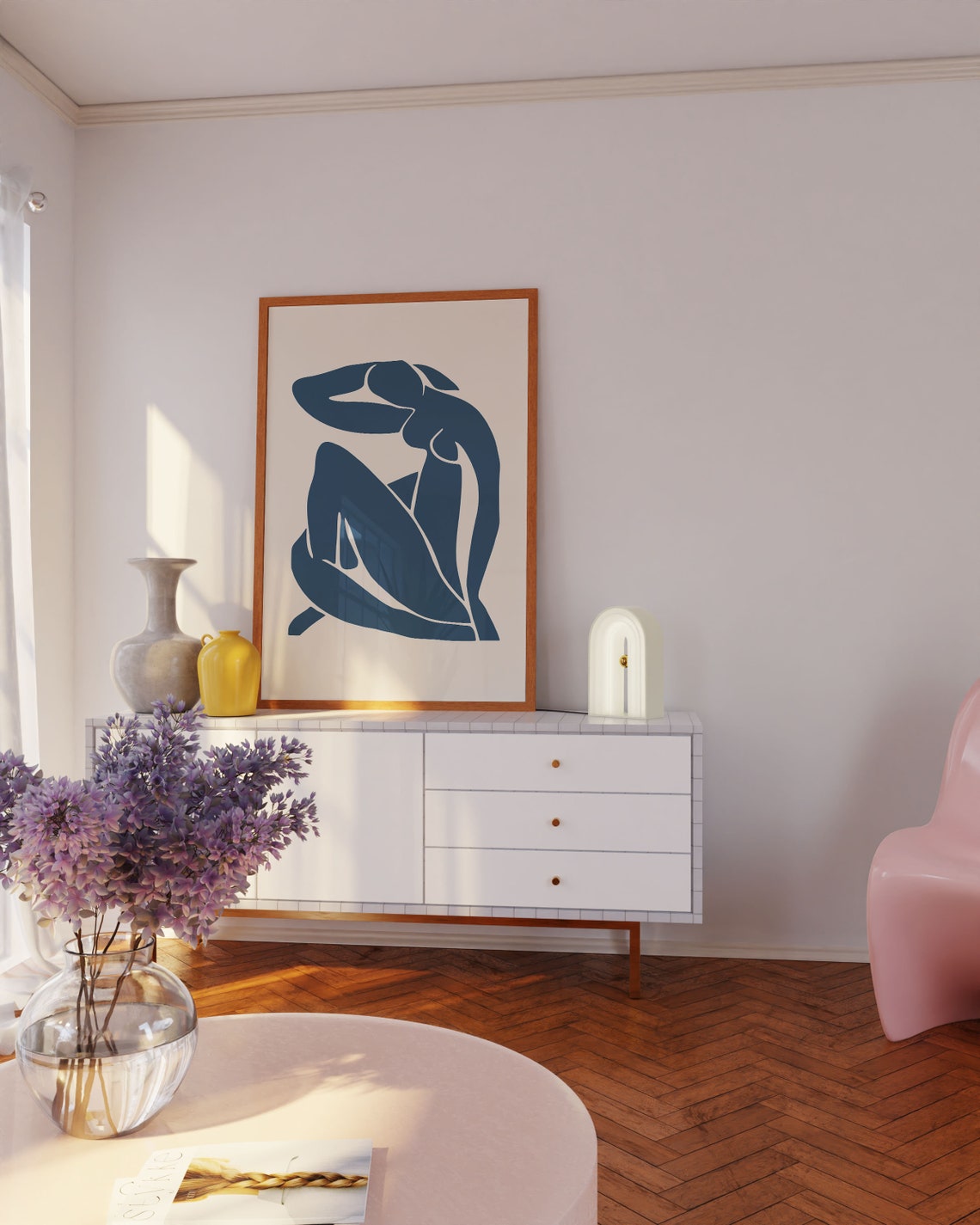 Matisse Blue Seated Nude Cut Out Figure Abstract Body Art Poster - Image 2