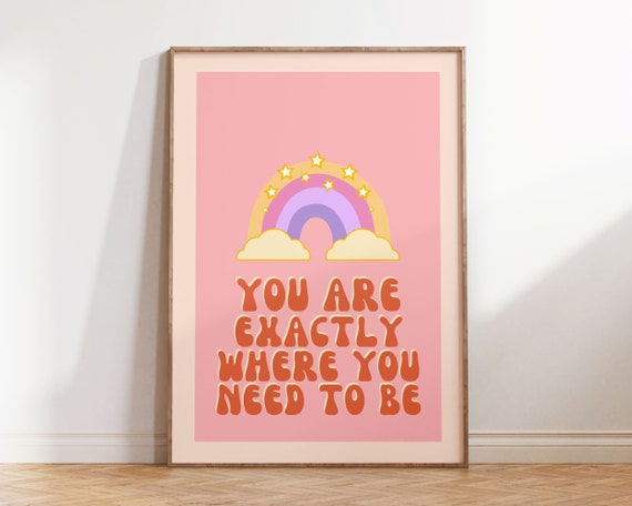 Funky Pink Wall Art Y2k 90s Aesthetic Print 2000s Preppy Room Decor Affirmation Wall Art Groovy Girly Poster