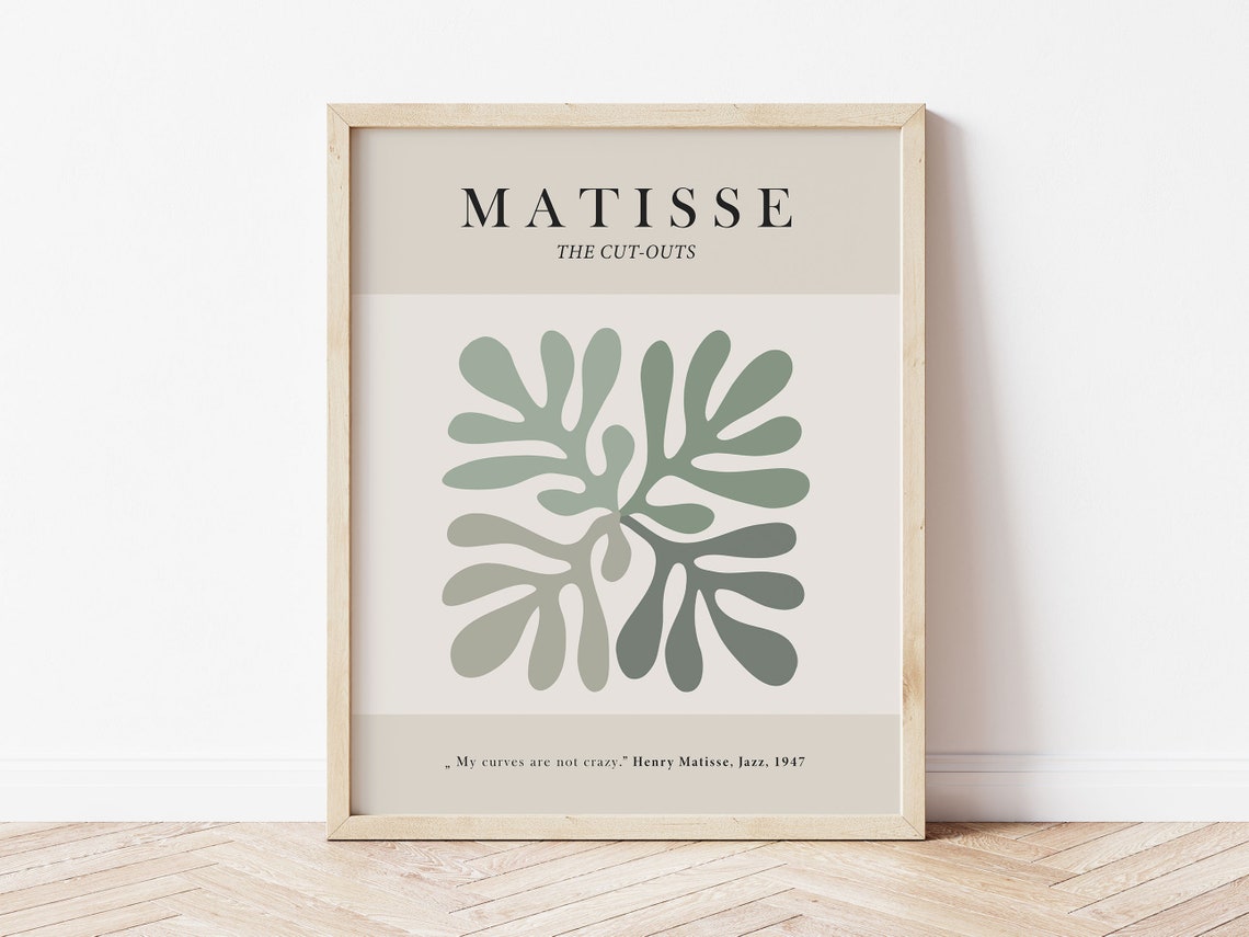 Henri Matisse Cut Outs Poster Sage Green Leaf Jazz 1947 Exhibition Art