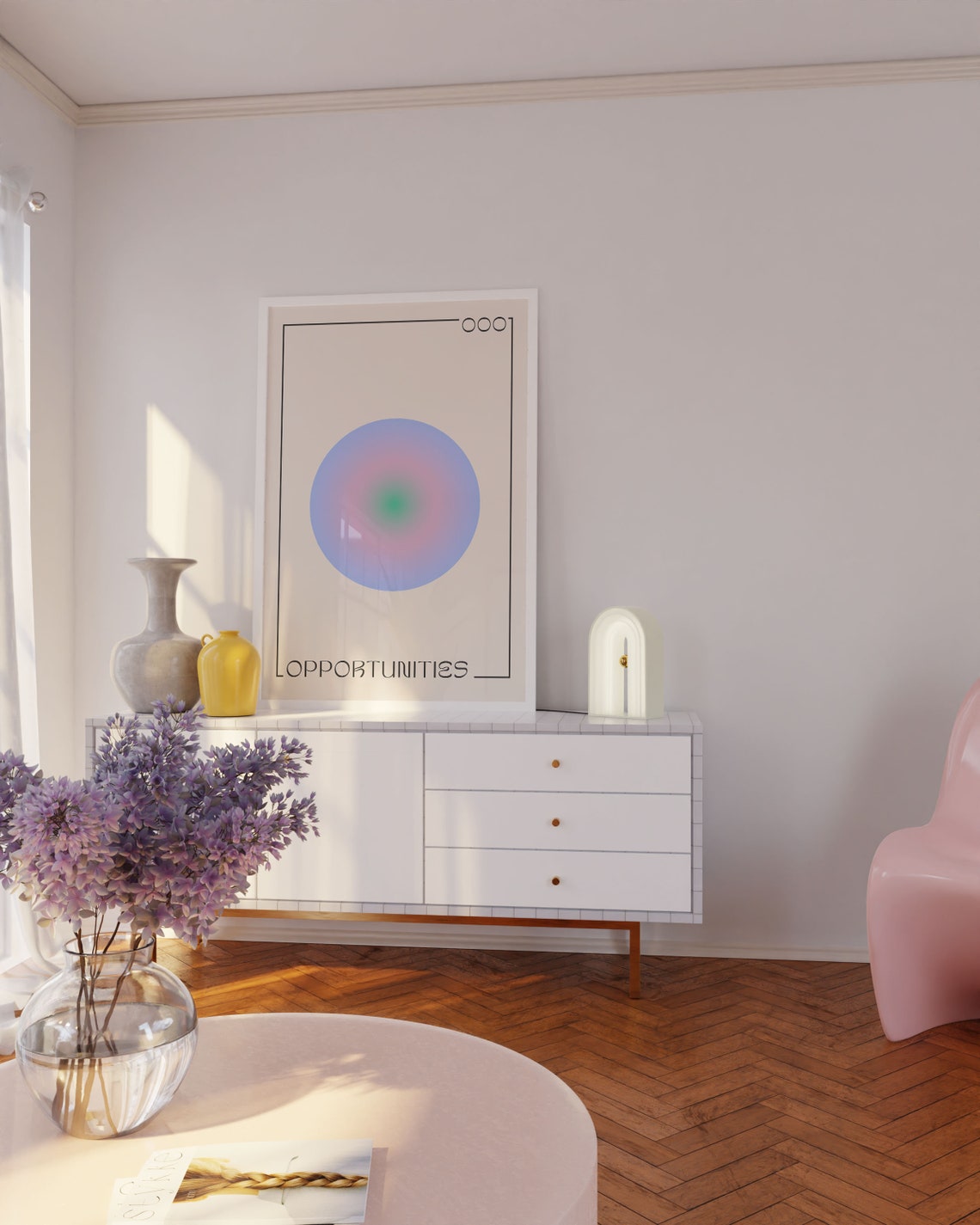 Angel Number 000 Aura Circle Gradient Manifestation Wall Art - Image 3