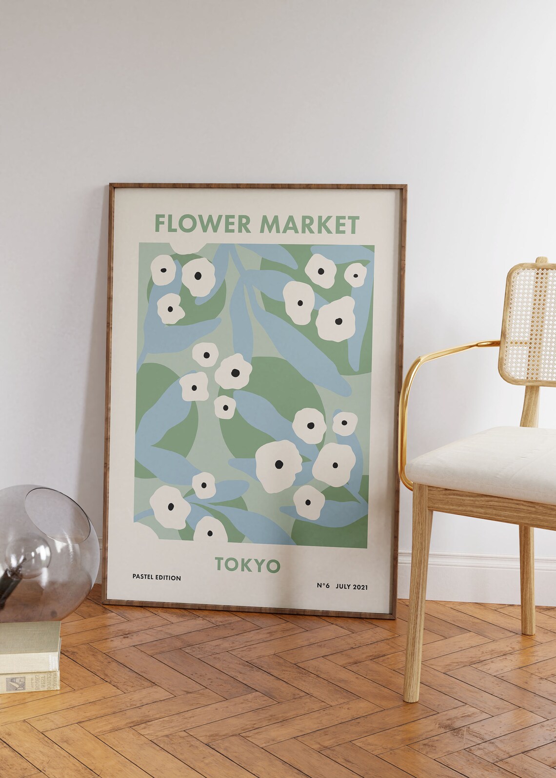 Flower Market Print Tokyo, Danish Pastel Travel Poster - Image 2