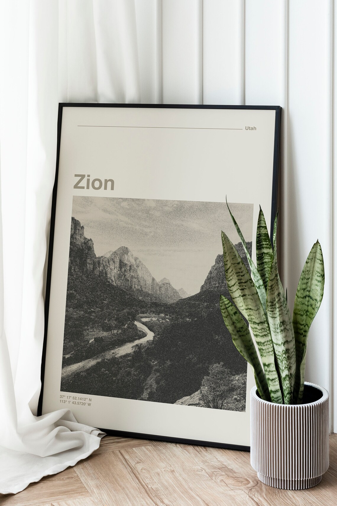 Zion National Park Minimalist Poster, Utah Mountains - Image 2