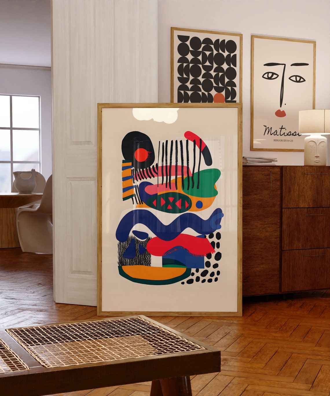 Eclectic Maximalist Colorful Abstract Collage Modern Art Poster