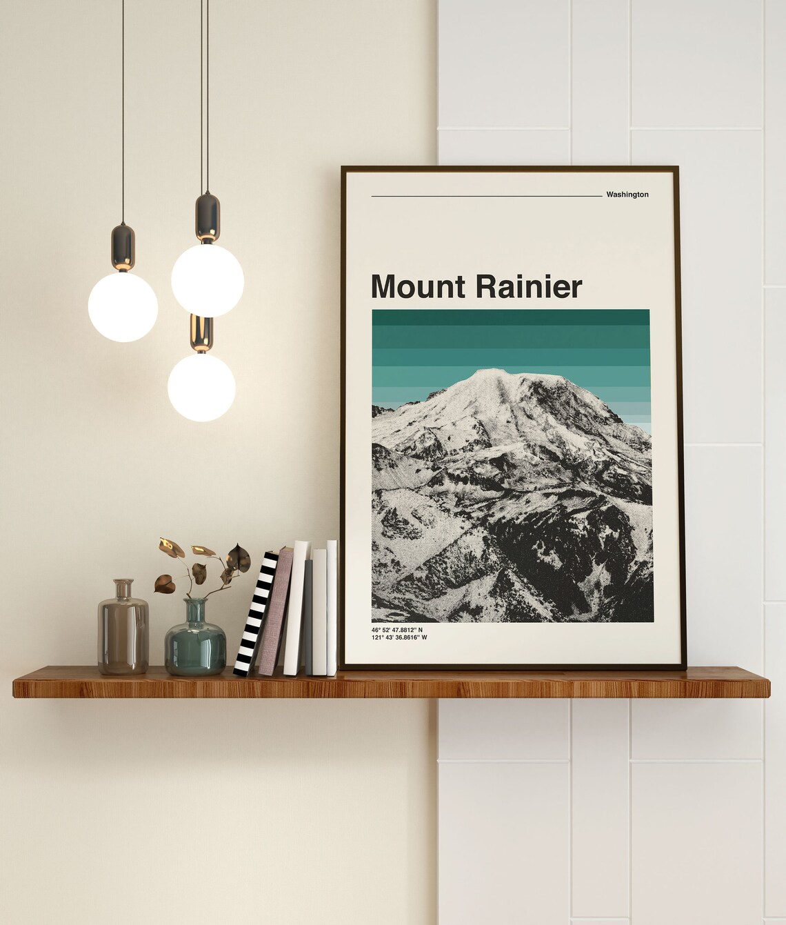 Mount Rainier National Park Retro Travel Poster Art Print - Image 3