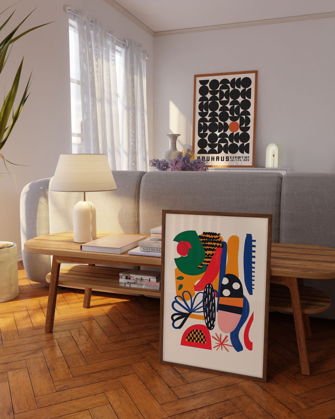 Matisse Style Colorful Abstract Organic Shapes Papercut Art Poster - Image 3