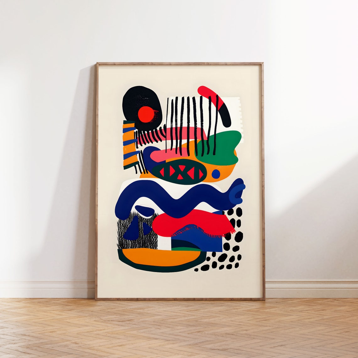 Eclectic Maximalist Colorful Abstract Collage Modern Art Poster - Image 3