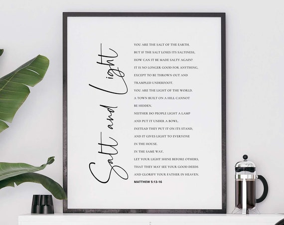 Salt and Light, Matthew 5:13-16 Scripture Art Print