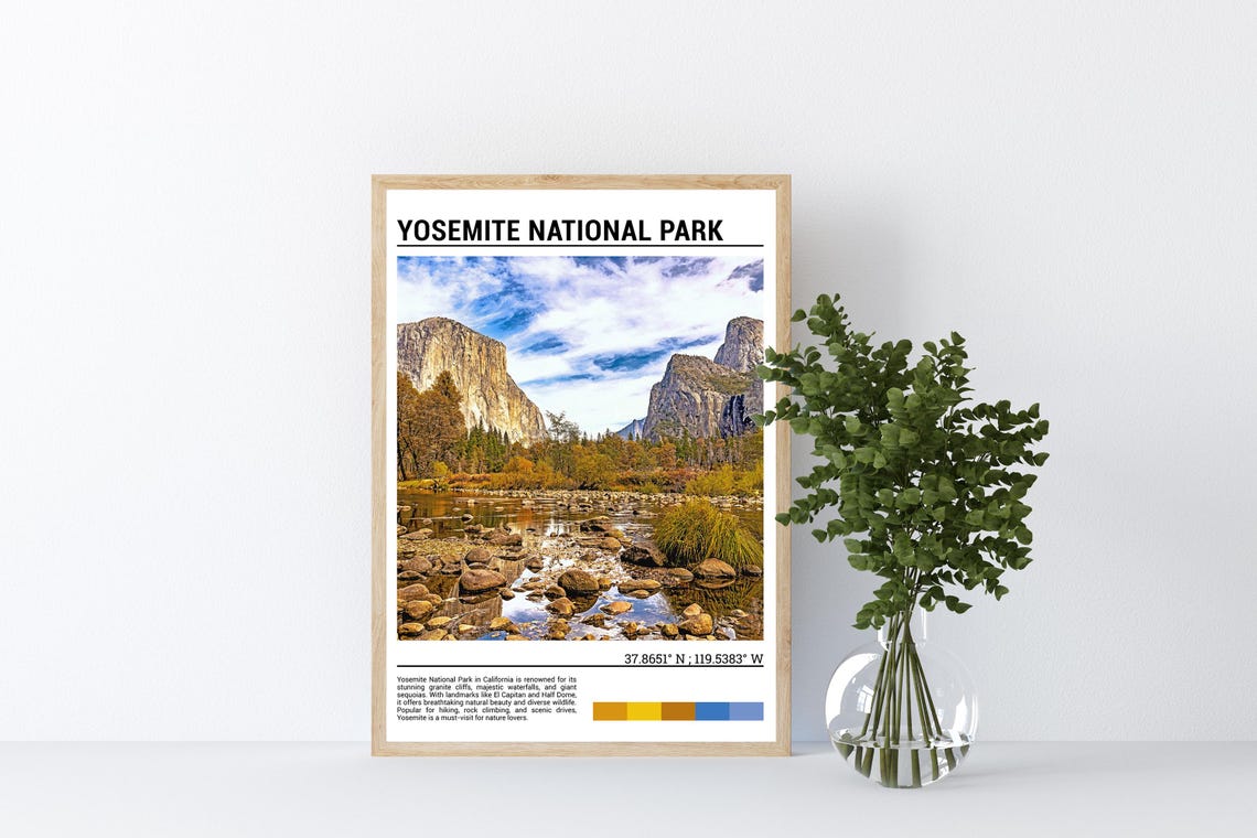 Yosemite National Park Wall Art Yosemite National Poster Gift Yosemite National Park Photography Yosemite Poster Californiausa - Image 4