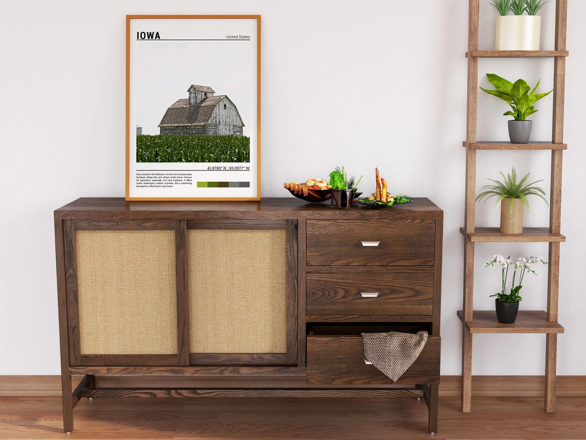 Iowa Weathered Barn Cornfield Heartland Farm Rustic Scene Poster - Image 6