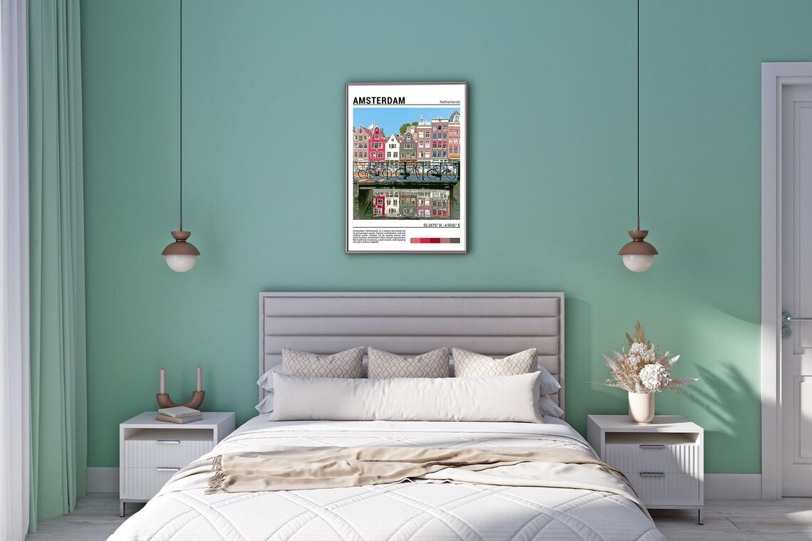 Amsterdam Travel Poster Print, Netherlands Wall Art - Image 5