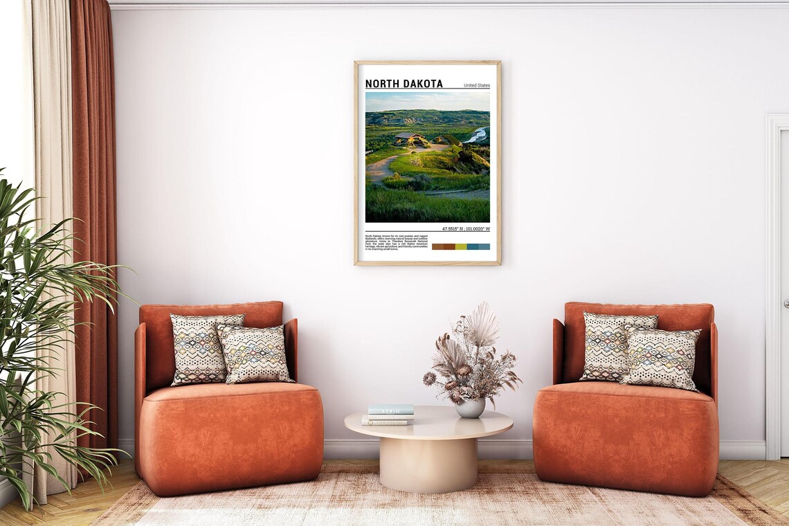North Dakota Badlands Theodore Roosevelt Park Prairie Travel Poster - Image 7