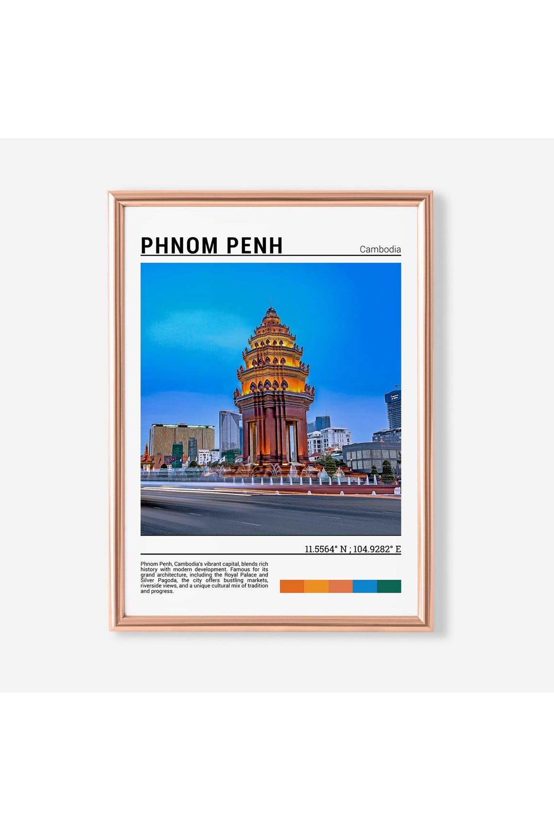 Phnom Penh Cambodia Independence Monument Night Lights Poster