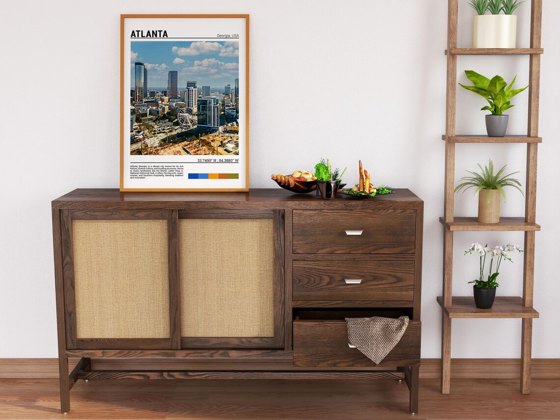 Atlanta Georgia Skyline Ferris Wheel City View Southern City Poster - Image 6