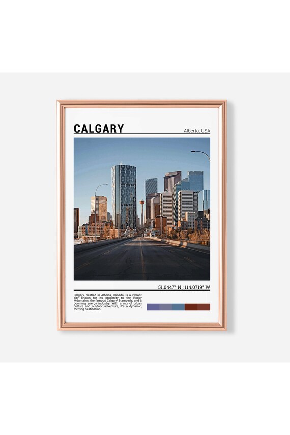 Calgary Alberta Canada Downtown Bright Morning Skyline Poster