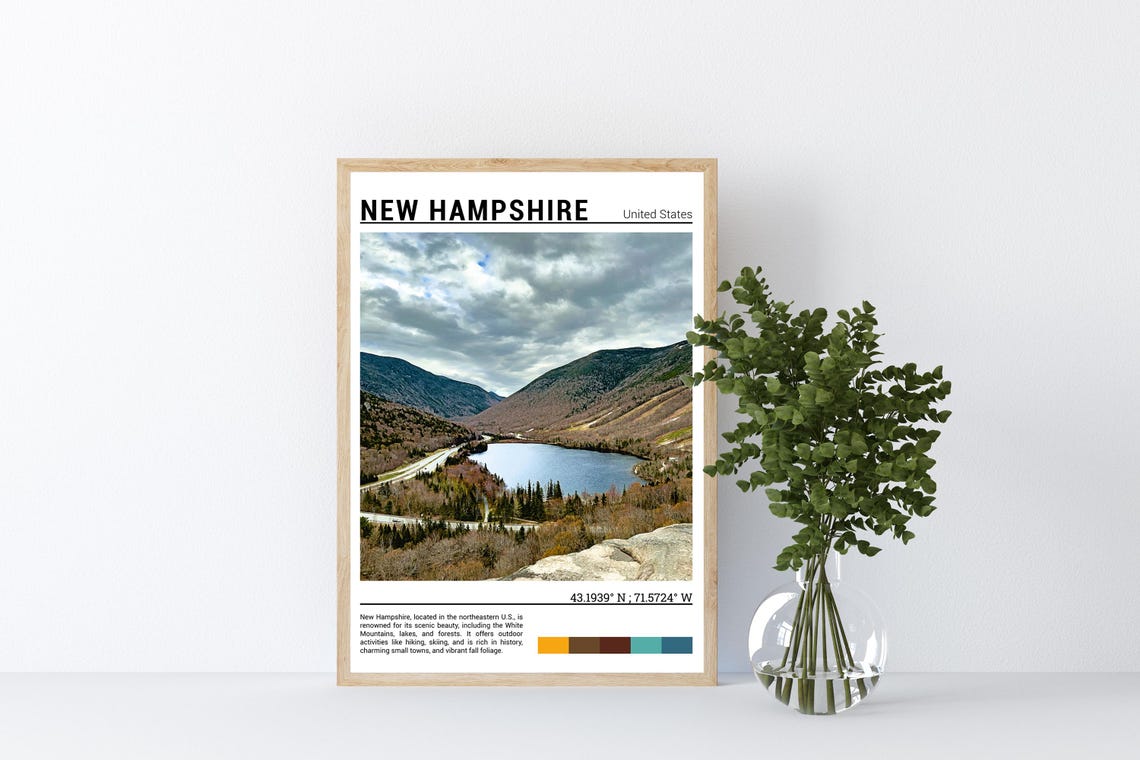 New Hampshire Print New Hampshire Poster New Hampshire Wall Art New Hampshire Travel New Hampshire Art Print New Hampshire Photo - Image 4