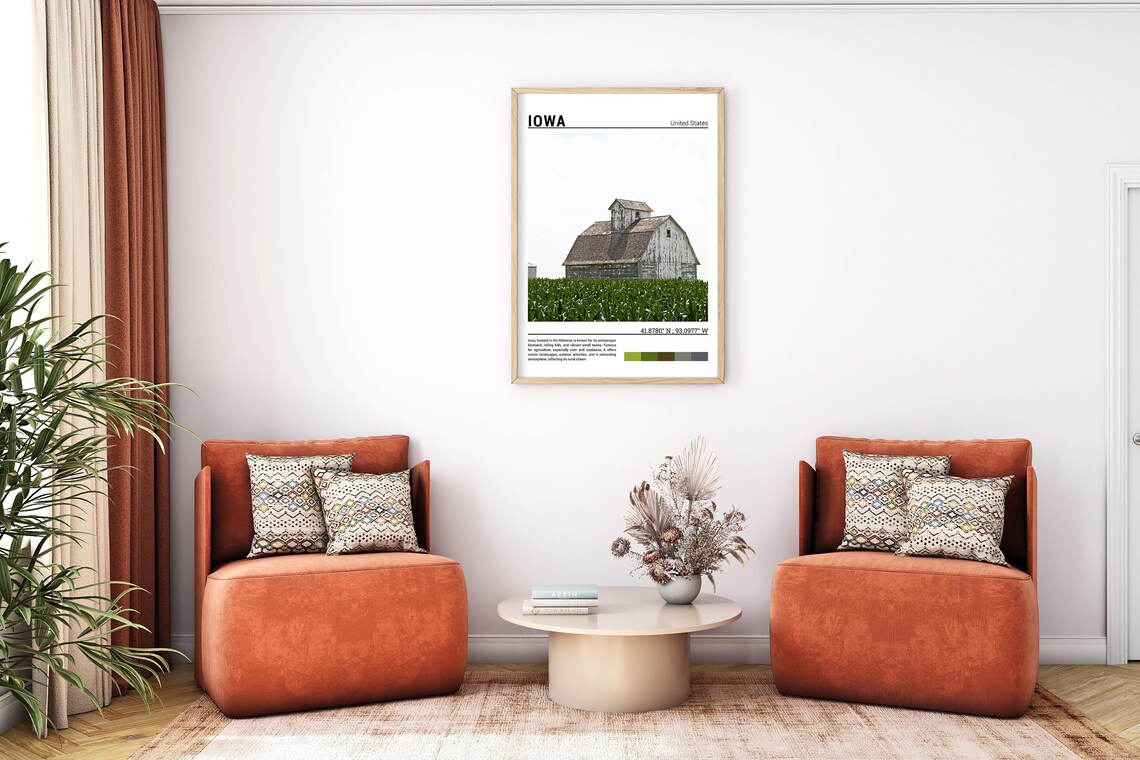 Iowa Weathered Barn Cornfield Heartland Farm Rustic Scene Poster - Image 7