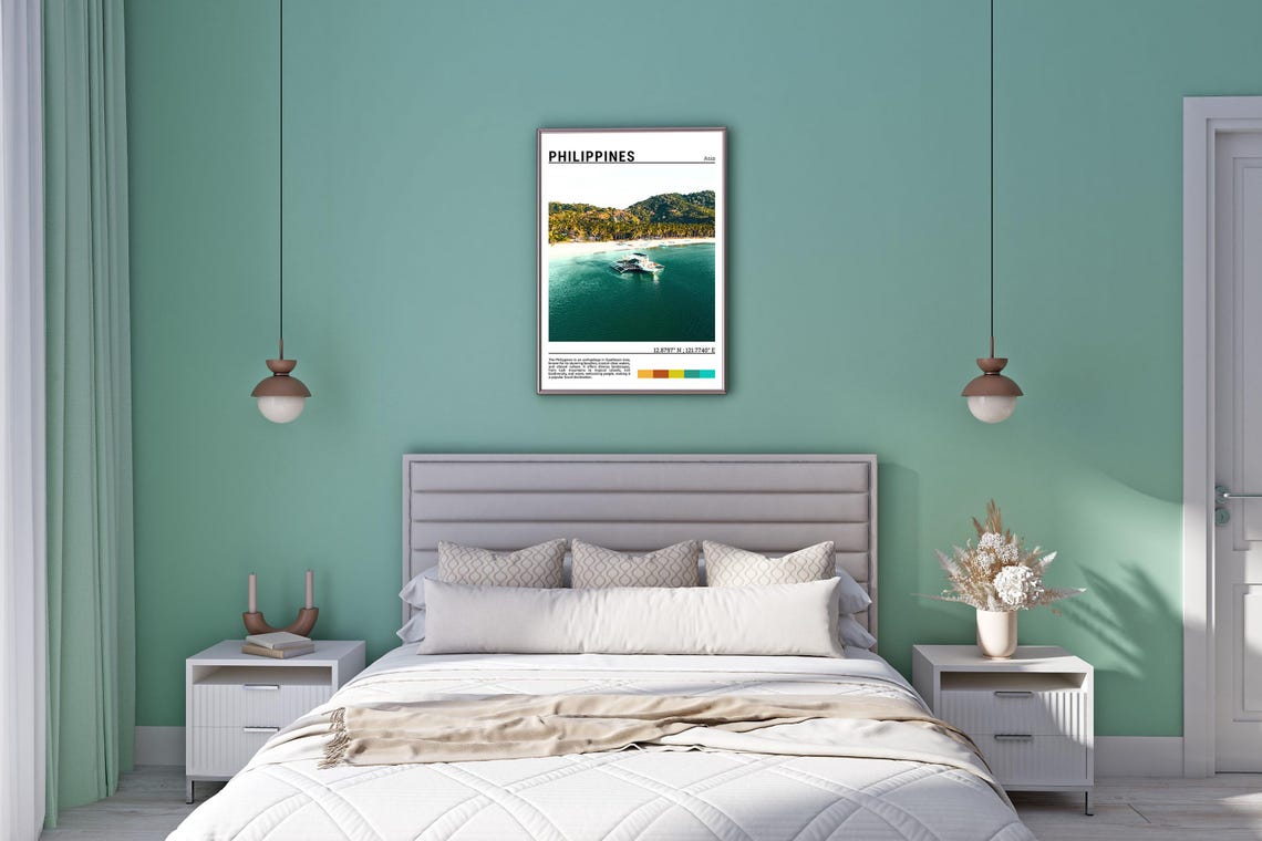 Philippines Asia Turquoise Sea Outrigger Boat Tropical Beach Poster - Image 5