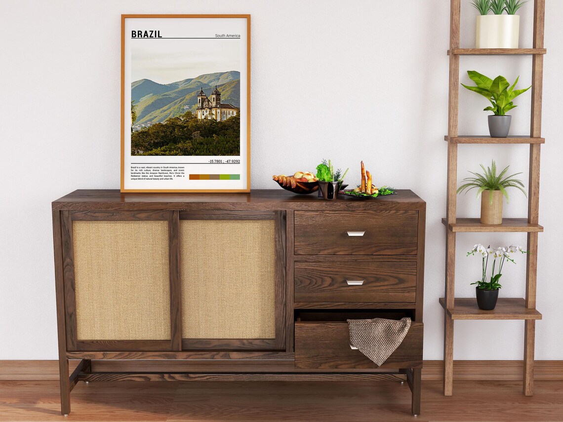 Brazil Colonial Church Green Mountains Heritage Scenic Travel Poster - Image 6