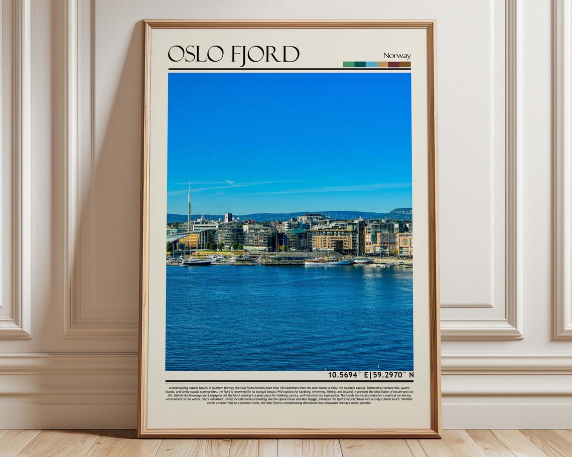 Oslo Fjord Norway Harbor Waterfront Scenic Travel Photo Poster