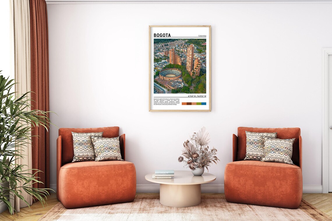 Bogota Colombia Aerial Cityscape Bullring View Andes Capital Poster - Image 7