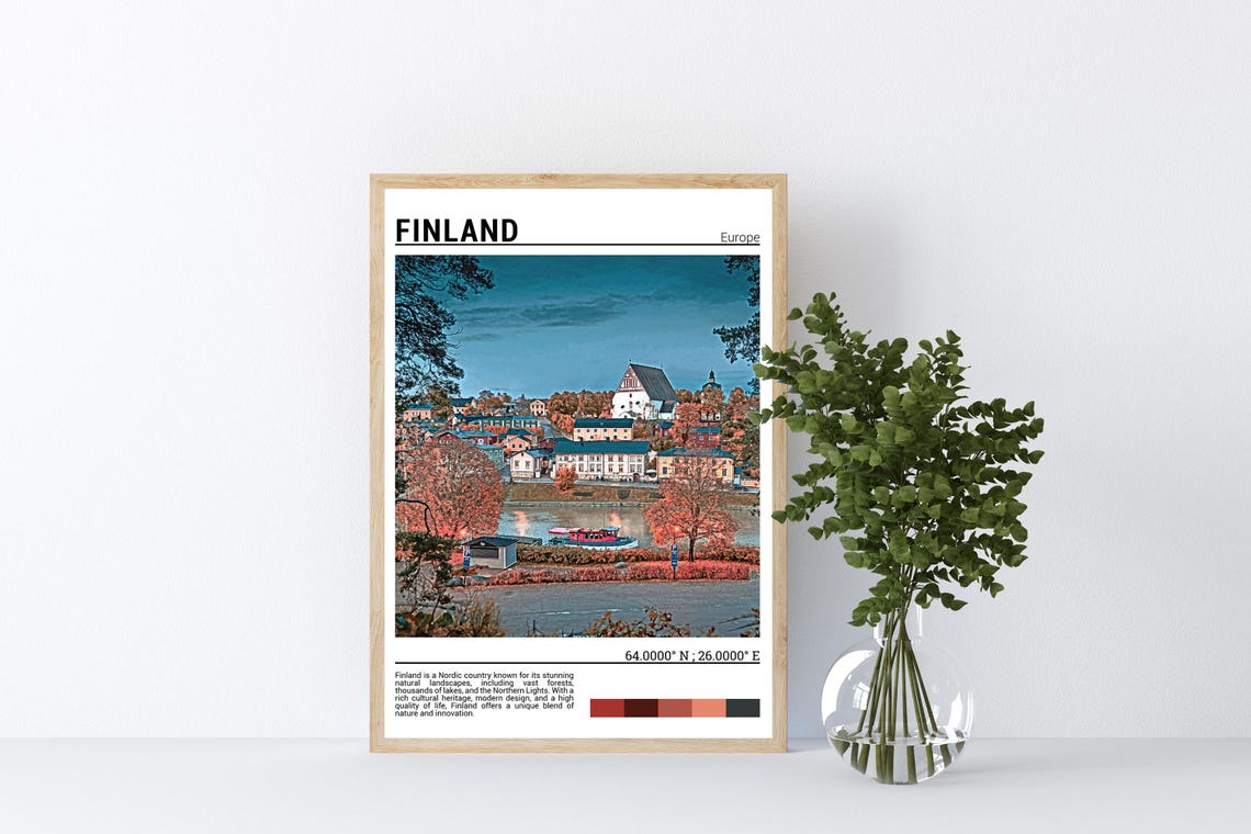 Finland Photo Finland Wall Art Finland Travel Print Finland Map Finland Poster Finland Decor Finland Europe - Image 5